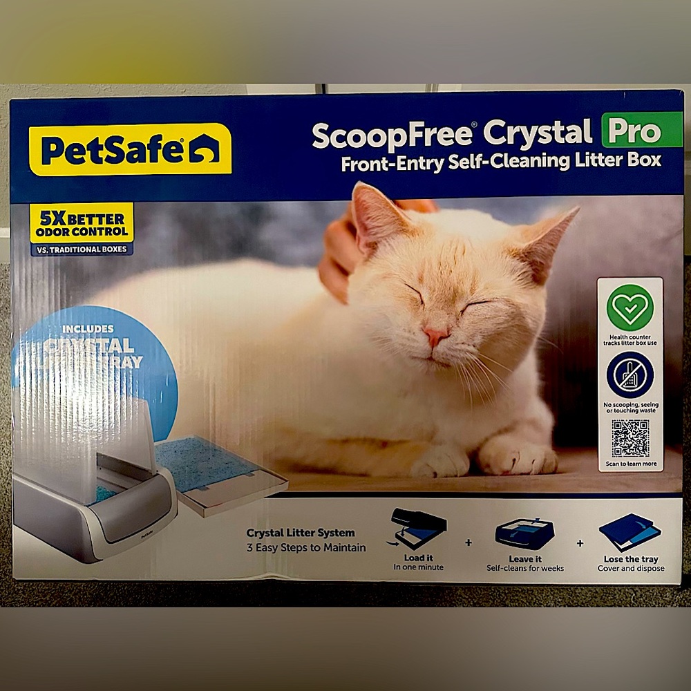 PetSafe ScoopFree Crystal PRO Front Entry Self Cleaning Litter Box